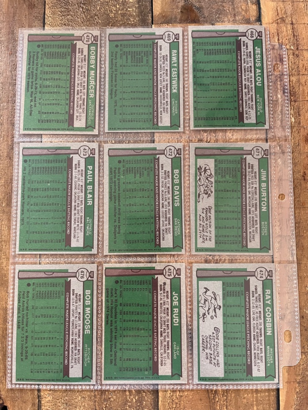 Topps Vintage 1976 baseball card collection of 9. - Picture 2 of 2